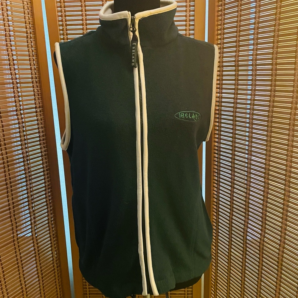 Ireland Green Fleece Sleeveless Unisex Vest with “Ireland” on the chest